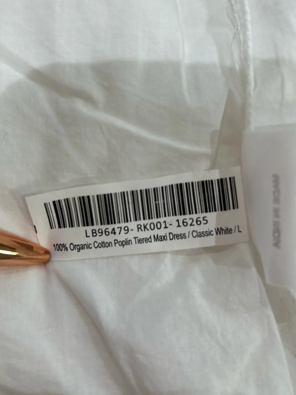 Quince Organic Cotton Poplin Smocked Tiered Maxi Dress White L NWT Boho Chic - Picture 13 of 13